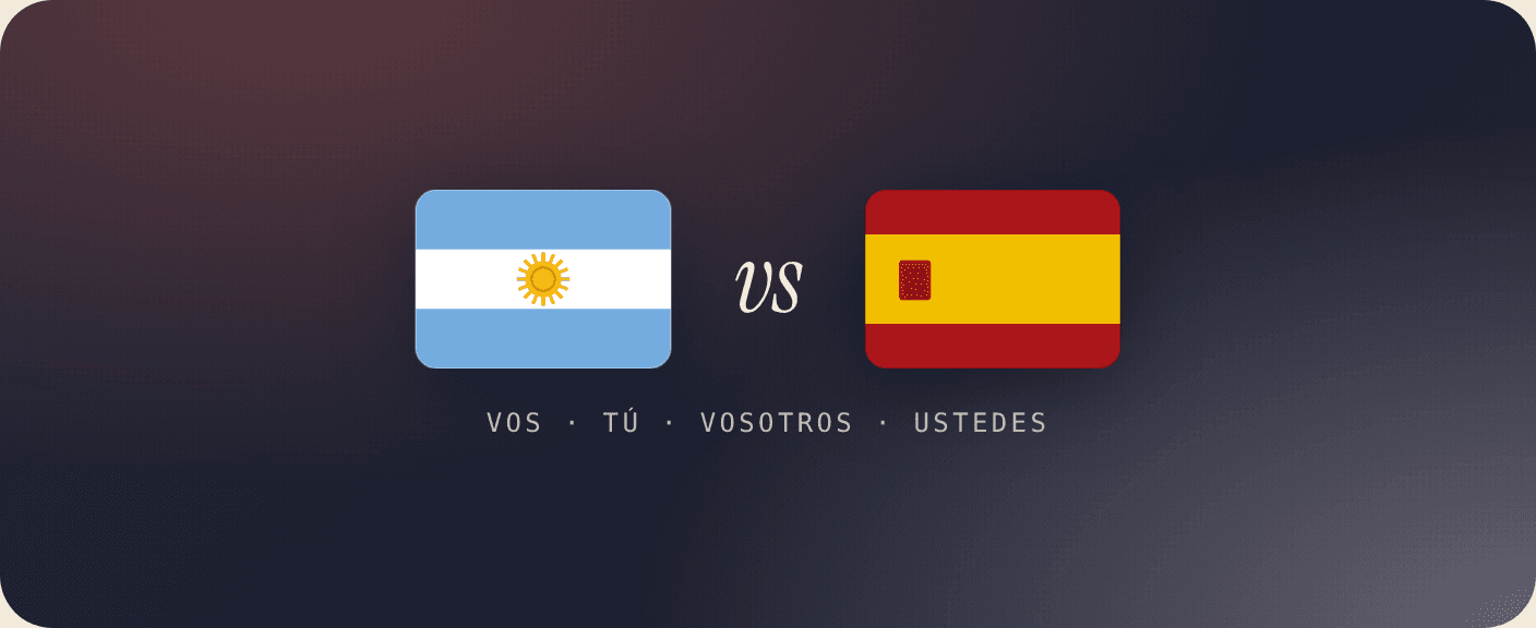 Oso the honey-bear mascot in round glasses standing on a football pitch between the Argentine and Spanish flags, holding a Spanish flashcard.